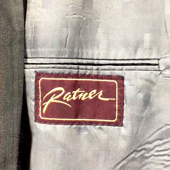 Ex Cond. RATNER Dark Grey Quiet Pinstripe Single Breasted Tailored Suit Coat - Picture 4 of 7